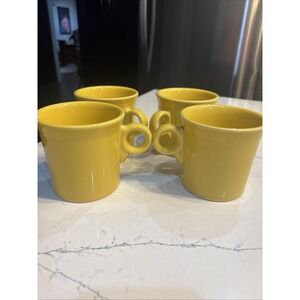 Fiesta Tapered Mug Sunflower Yellow Homer Laughlin 15 oz Fiestaware Set of 4